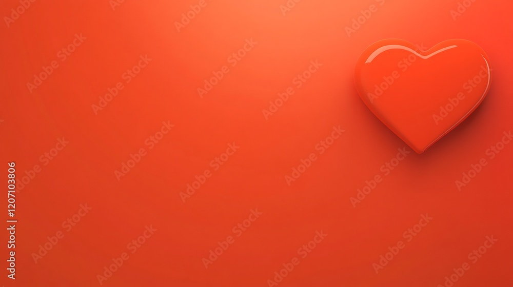 Red heart gently rests on vibrant background subtly lit. AI Generated Red heart gently rests on vibrant background subtly lit. AI Generated