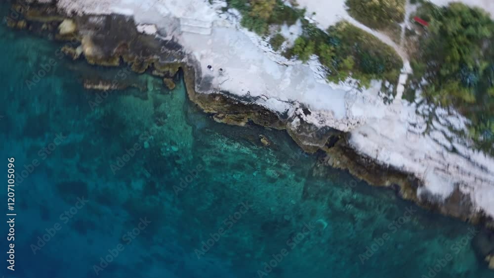 Makarska, city in Croatia, panorama of the city against the backdrop of mountains, view from above, view from a drone. Makarska, city in Croatia, panorama of the city against the backdrop of mountains, view from above, view from a drone.