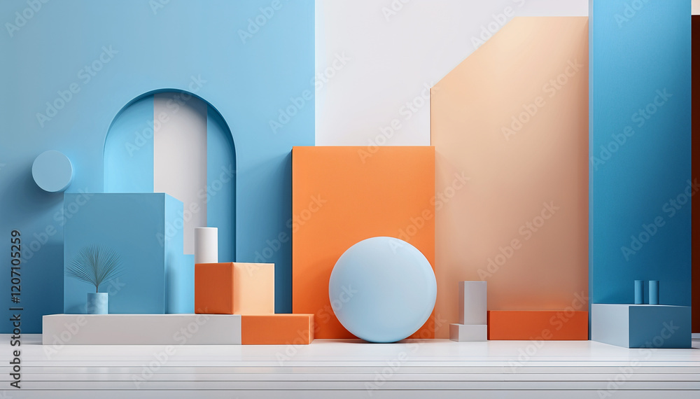 Minimalist Architectural Forms in pastel_ – Capture the elegance of geometric shapes and clean lines using blue and orange photography, white background(2) Minimalist Architectural Forms in pastel_ – Capture the elegance of geometric shapes and clean lines using blue and orange photography, white background(2)