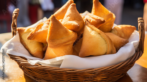 Golden-Brown Mandazi Triangles with Sugar Dusting photo