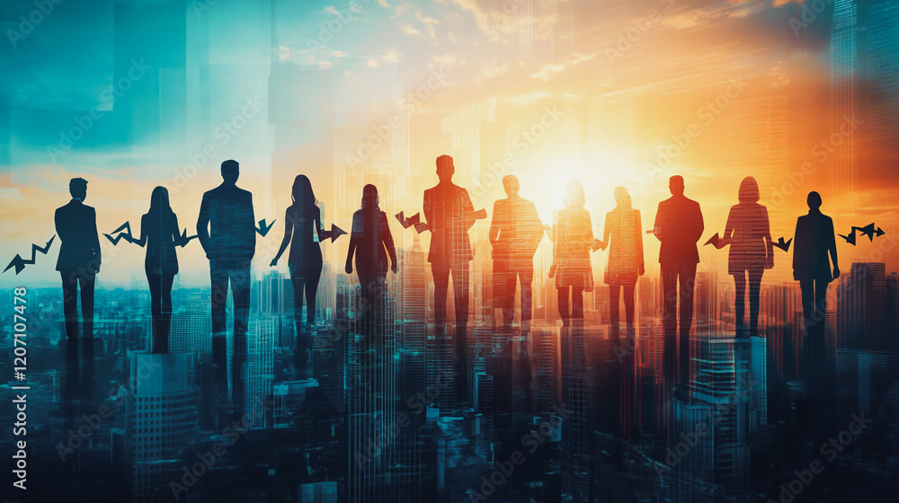 abstract professional business team people connection of line from nail node to node on Smart digital cityscap and skyline background , Innovation networking concept abstract professional business team people connection of line from nail node to node on Smart digital cityscap and skyline background , Innovation networking concept