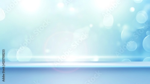 Blue Abstract Background with Bokeh Lights
