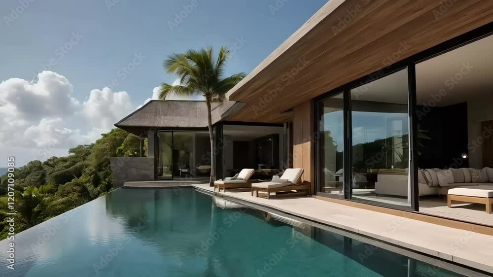 Tropical Hillside Villa: Luxurious Infinity Pool with Ocean View Paradise
Tropical Hillside Villa: Luxurious Infinity Pool with Ocean View Paradise