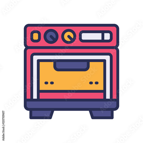 oven icon. vector filled color icon for your website, mobile, presentation, and logo design.