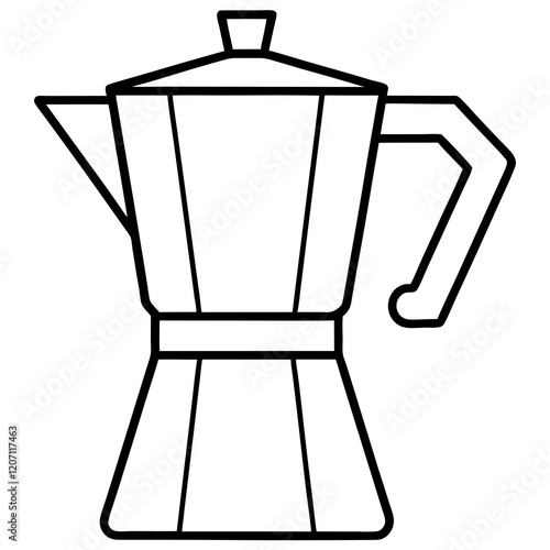 Minimalist Coffee Pot Line Art
