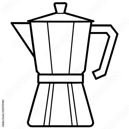Minimalist Coffee Pot Line Art