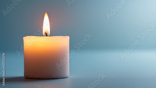 Wallpaper Mural Tranquil candlelight on light blue background for relaxation and serenity themes. Torontodigital.ca