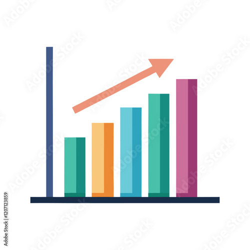 growth graph bar chart vector, vector and illustration, vector style