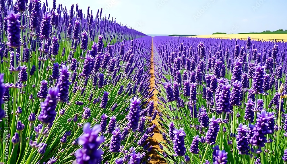 Fototapeta premium Stunning Lavender Fields Purple Blossoms Summer Landscape