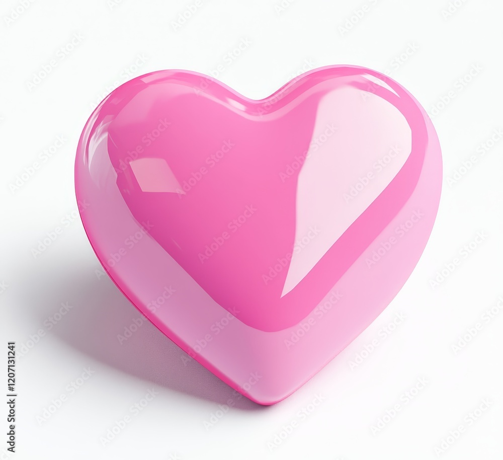 Shiny pink heart shape, 3D render. Shiny pink heart shape, 3D render.