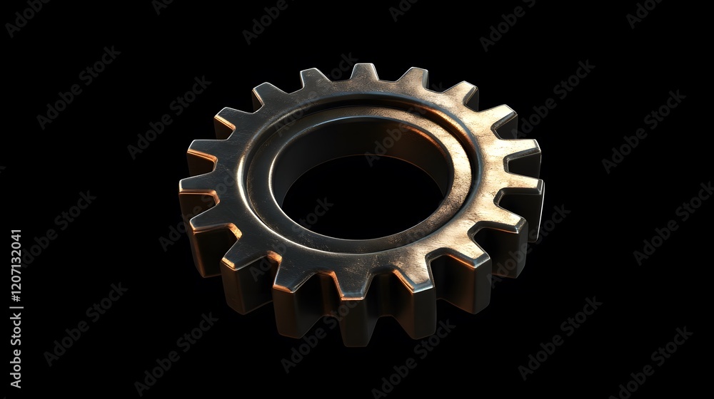 A black gear with a hole in the middle A black gear with a hole in the middle