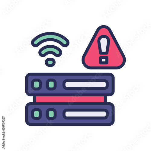 server alert filled color icon. vector icon for your website, mobile, presentation, and logo design. photo