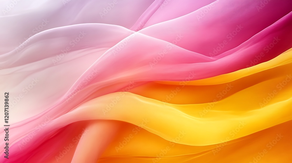 Fototapeta premium Abstract Colorful Fabric Waves Flowing Softly