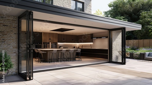 luxury and beautiful kitchen with dinning table