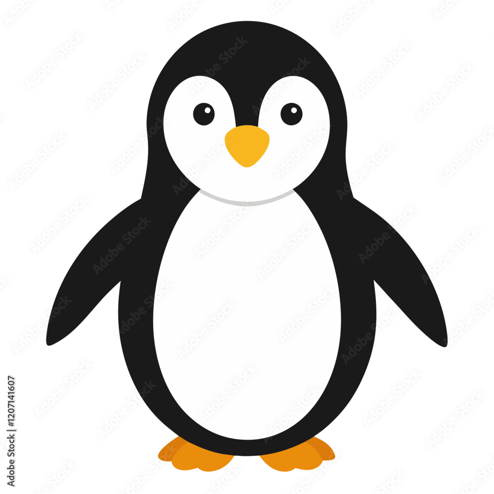 Obraz premium Simple penguin clipart with white background