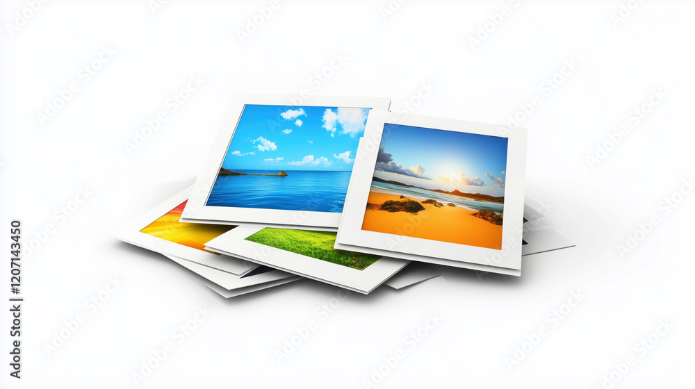 3D Web Design Elements on White Background, Generative AI