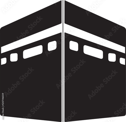 Kaaba silhouette vector art design.