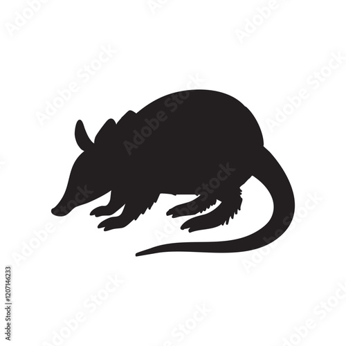 Armadillo Silhouette on white background