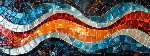 Abstract Wave Glass Mosaic