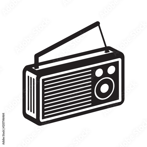 radio silhouette, black and white silhouette, vector and illustration	