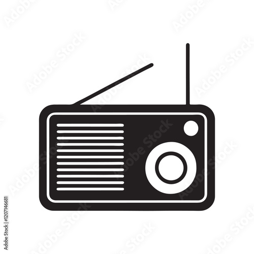 radio silhouette, black and white silhouette, vector and illustration	