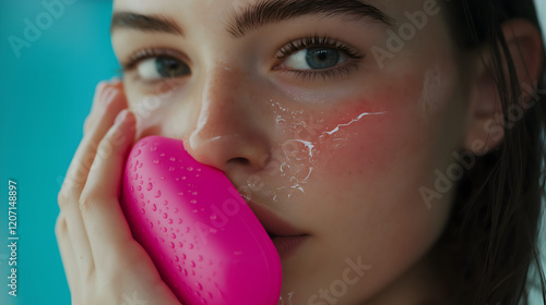 Silicone Facial Cleansing Tool in Use photo