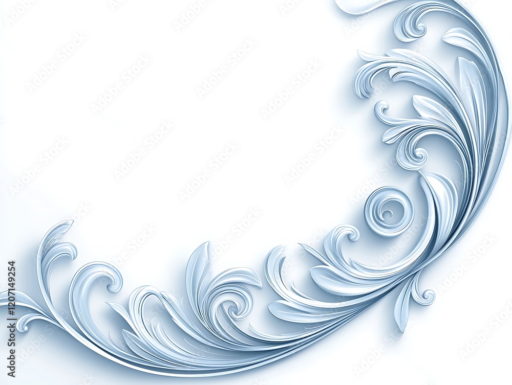 Elegant Light Blue Swirling Floral Design Elegant Light Blue Swirling Floral Design