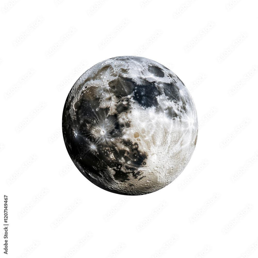 High-Resolution Close-Up of the Moon's Surface, Showing Craters and Texture High-Resolution Close-Up of the Moon's Surface, Showing Craters and Texture