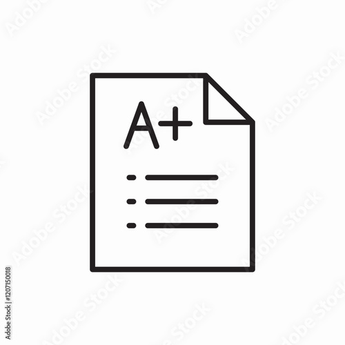 Academic grade excellent result icon vector sign