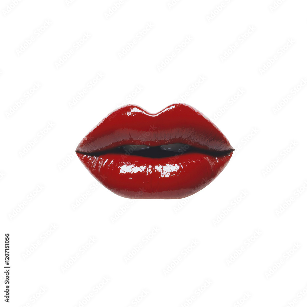 Close-up of Red Lips with Glossy Finish Close-up of Red Lips with Glossy Finish