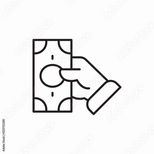 money hand arrow icon vector sign