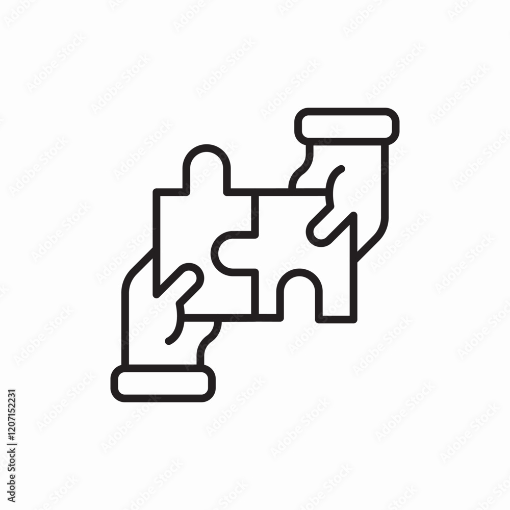 Business puzzle solution strategy icon vector sign Business puzzle solution strategy icon vector sign