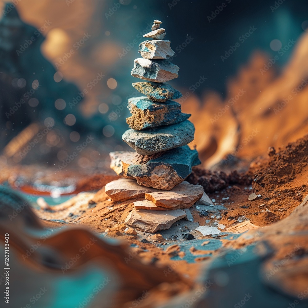 Obraz premium A collage of different natural Earth textures mixed in beautiful abstract background