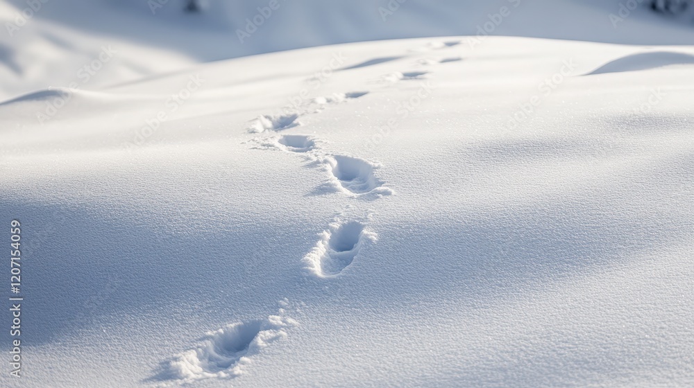 hare hopping across a snow-covered trail, leaving a trail of small footprints in its wake. hare hopping across a snow-covered trail, leaving a trail of small footprints in its wake.
