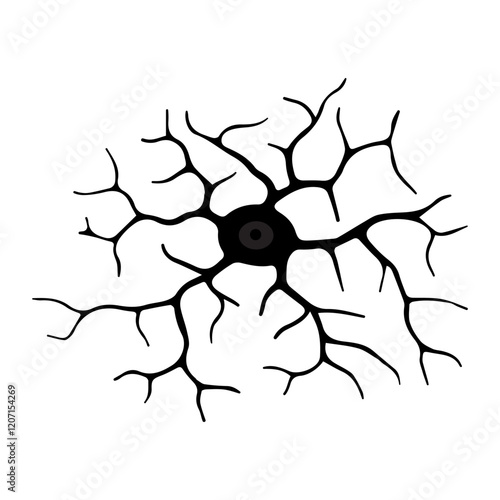microglia resting glyph icon