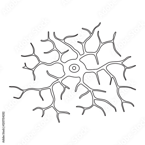 microglia resting line icon