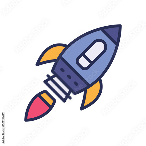 rocket filled color icon. vector icon for your website, mobile, presentation, and logo design.