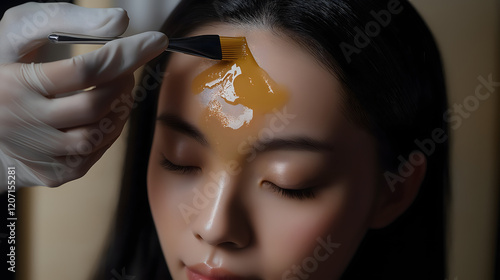 Golden Facial Mask Application photo