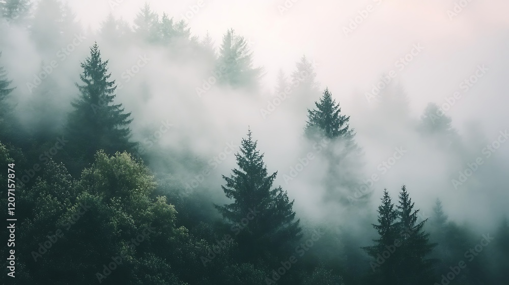 Mysterious Misty Forest Landscape Mysterious Misty Forest Landscape
