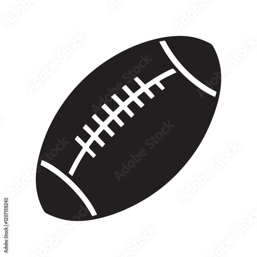 American football silhouette, black and white silhouette, vector and illustration