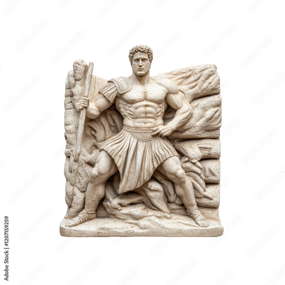 Fototapeta premium Ancient Roman Warrior Statue Relief Sculpture