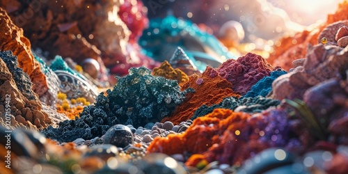 A collage of different natural Earth textures mixed in beautiful abstract background
