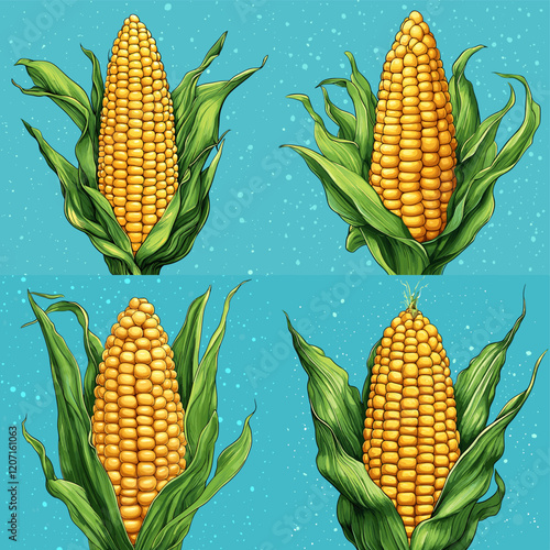 seamless pattern with corn, seamless background with corn