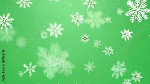 Wallpaper Mural Snowflakes falling on a green chroma key background, ideal for winter-themed projects and video editing Torontodigital.ca