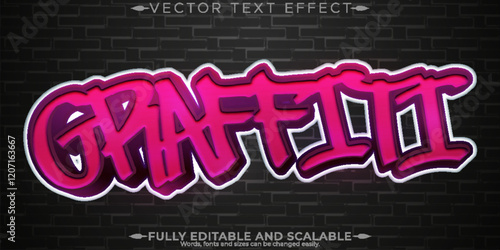 Graffiti text effect, editable spray and street text style