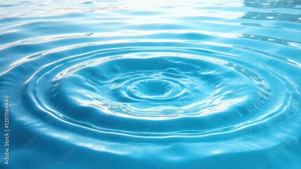 Water droplet creating concentric ripples on a tranquil surface Water droplet creating concentric ripples on a tranquil surface