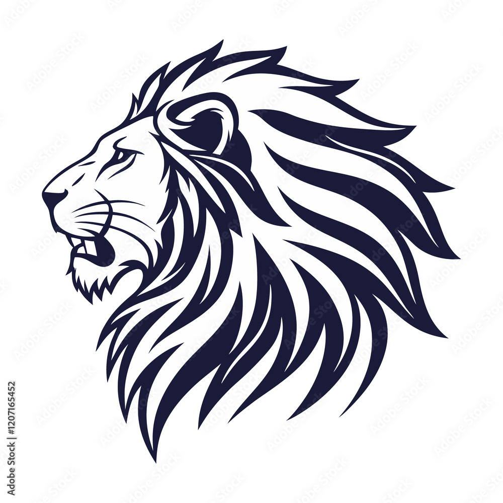 Obraz premium lion head silhouette vector design