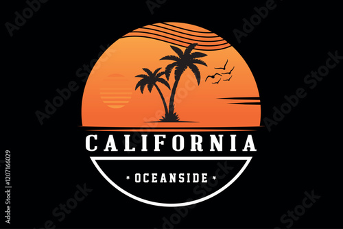 Vector illustration on the theme of California, marijuana and reggae music. Grunge background. Typography, t-shirt graphics, print, poster, banner, flyer, postcard