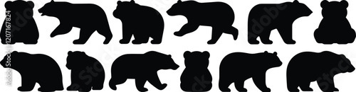 Photos Polar baer silhouette set vector design big pack of arctic illustration and icon