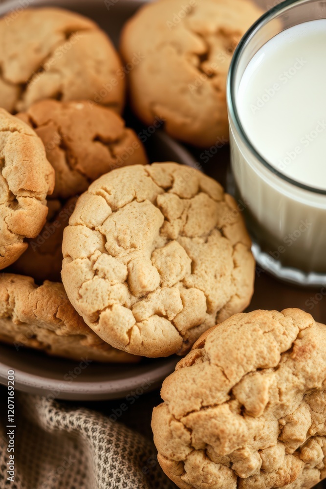 Homemade cookies and a glass of milk. The perfect afternoon treat! Homemade cookies and a glass of milk. The perfect afternoon treat!